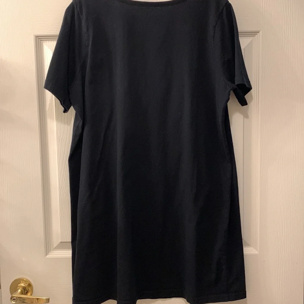 ROMAN’S BLACK KNIT NIGHTIE SZ 14/16 (M) 100% COTTON PLEATED FRONT - Picture 4 of 5